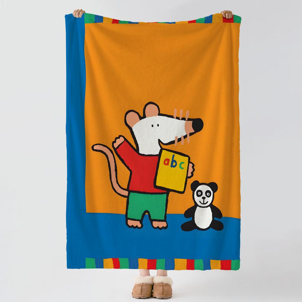 Cartoon M-Maisy Mouse-e Throw Thick Comfort Flannel Quilt, Multi-scene Use Indoor Outdoor Daily Nap