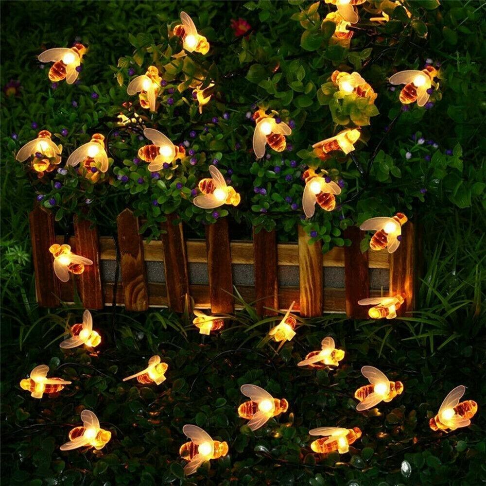 Led Bee String Simulation Light String 1.5-12m 8 Mode Outdoor Courtyard Garden Fence Party Christmas New Year Wedding Decoration