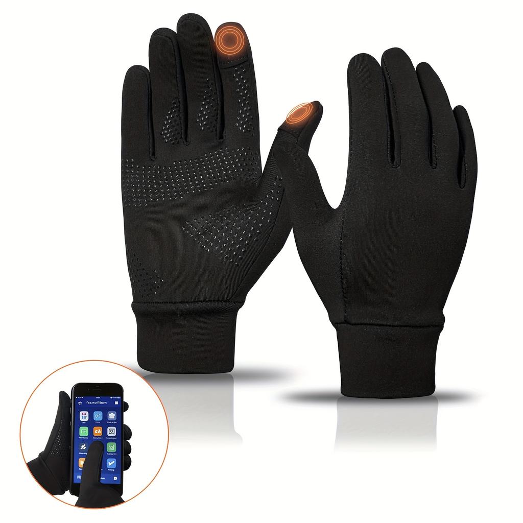 high qualityWinter Gloves | Touch Screen, Windproof, Warm, Non-Slip, Suitable for Running, Cycling, Driving, Hiking | and Non Slip Silicone, Knit