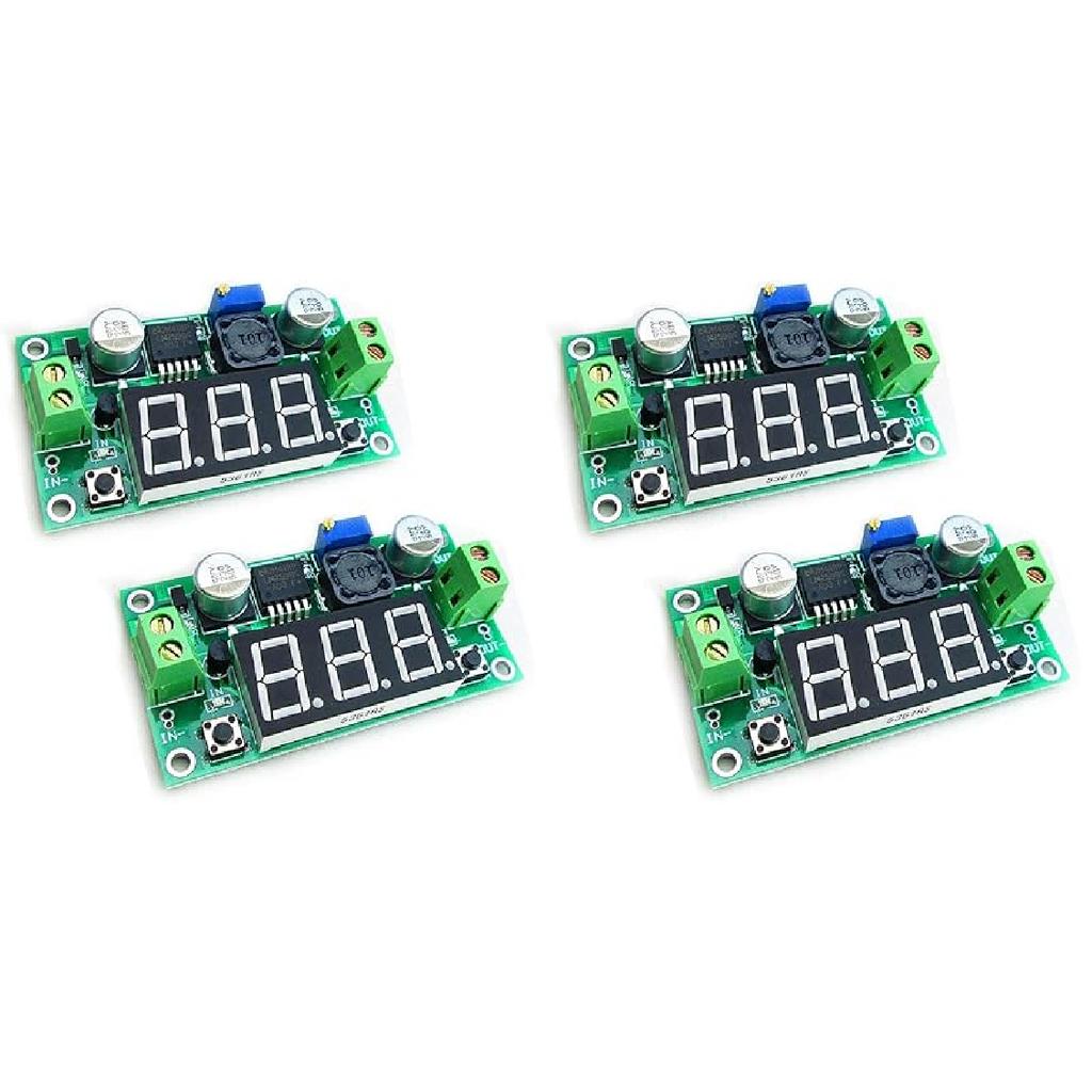 HiLetgo 2pcs LM2596 Adjustable DC-DC Step Down Buck Power Convert Module 4.0-40V Input To 1.25-37V Output with LED Voltmeter Display