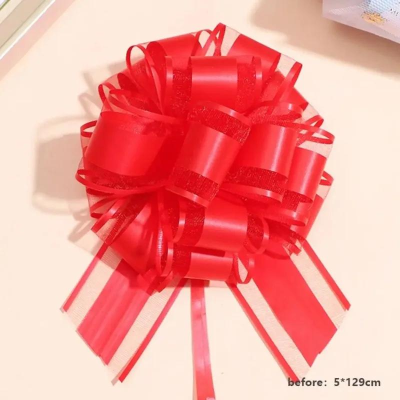 1pc Snow Yarn Pull Bow Ribbon Big Car Bow for Cars Birthday Christmas Presents Gift Decoration Ribbon Wedding Pull Flower