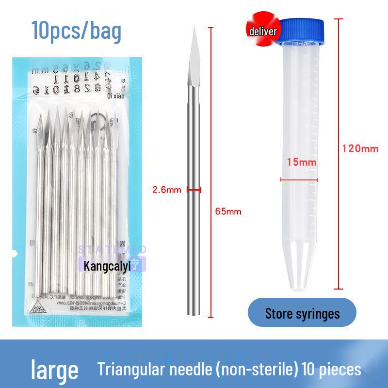 Quanhe Stainless Steel Tri-Edged Bloodletting Needles for TCM, Acupuncture, and Cupping - Small & Large Sizes