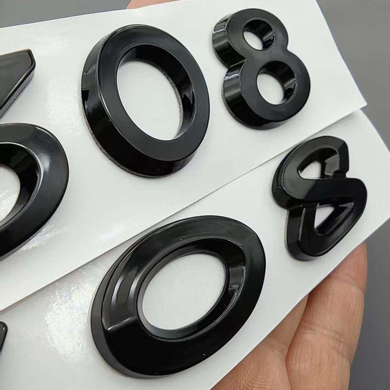 Badge Auto 3D ABS Nuove Lettere 308 Logo Emblema Cromato Nero Adesivo Decalcomania Posteriore Baule Auto Accessori Per Peugeot 308 SW GT Line