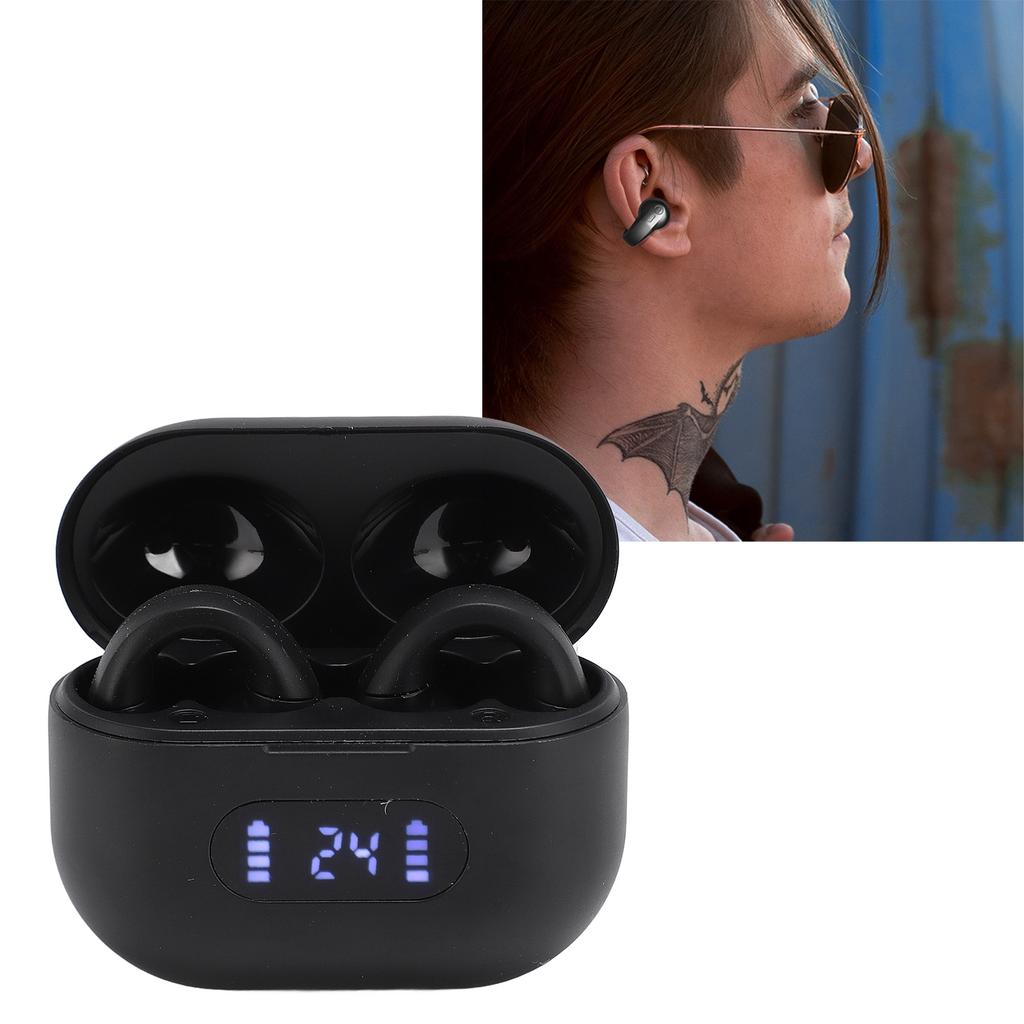 Ear Clip Bluetooth Headphones Open Ear Low Latency Noise Reduction Clip On Wireless Earphones with L