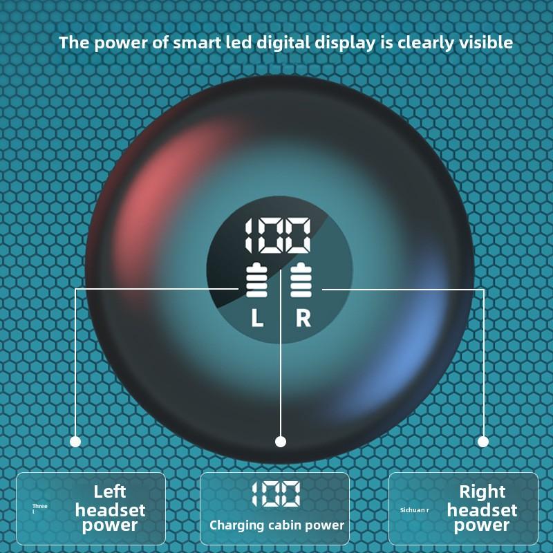 Bluetooth Headset TWS 5.0 Wireless In-ear Touch Digital Display Sports Cross-border Headset