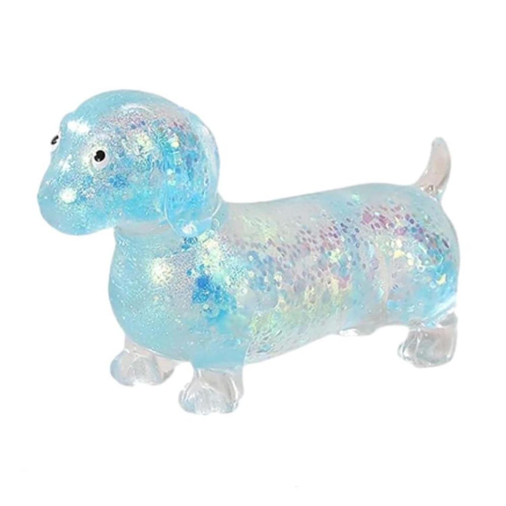 Cute Puppy Slow Rising Toys Sparkling Powder Squishy Toys Sausage Dog Fidget  Children Gifts