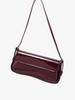 Fashion ladies shiny crossbody bag stylish elegant shoulder bag wine red small underarm bag versatile solid color clutch bag