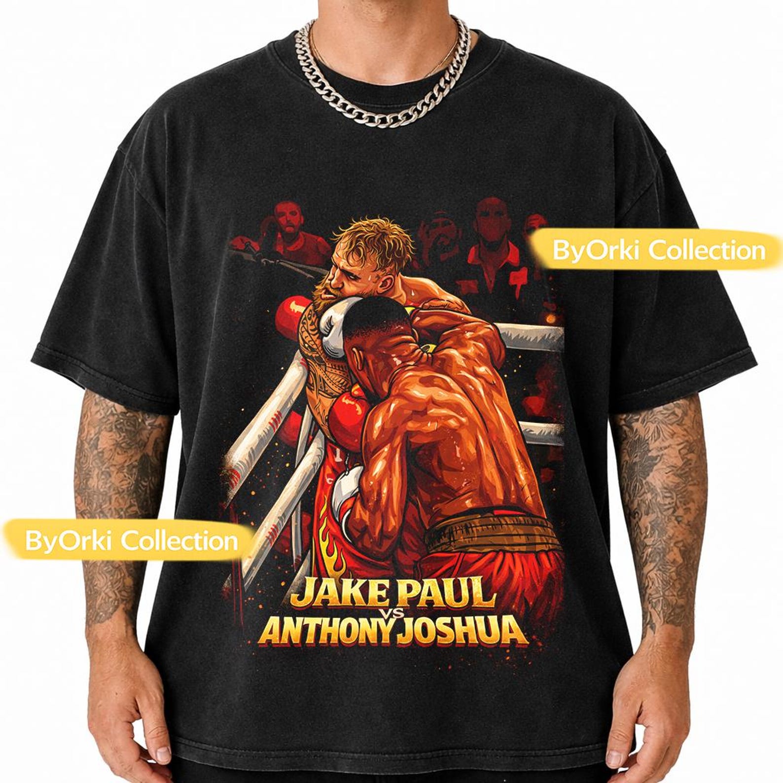 Jake Paul vs Anthony Joshua Boxing Tee | Boxing Match Fight Graphic M