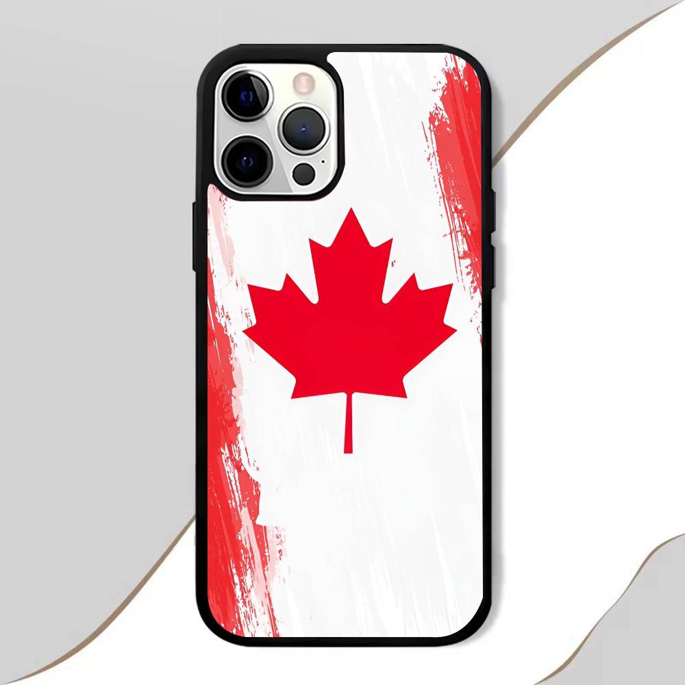 Canada Flag Phone Case Mobile Suitable For Apple 16 PRO MAX 15 14 13 12 MINI 11 Patch Black Hard Shell