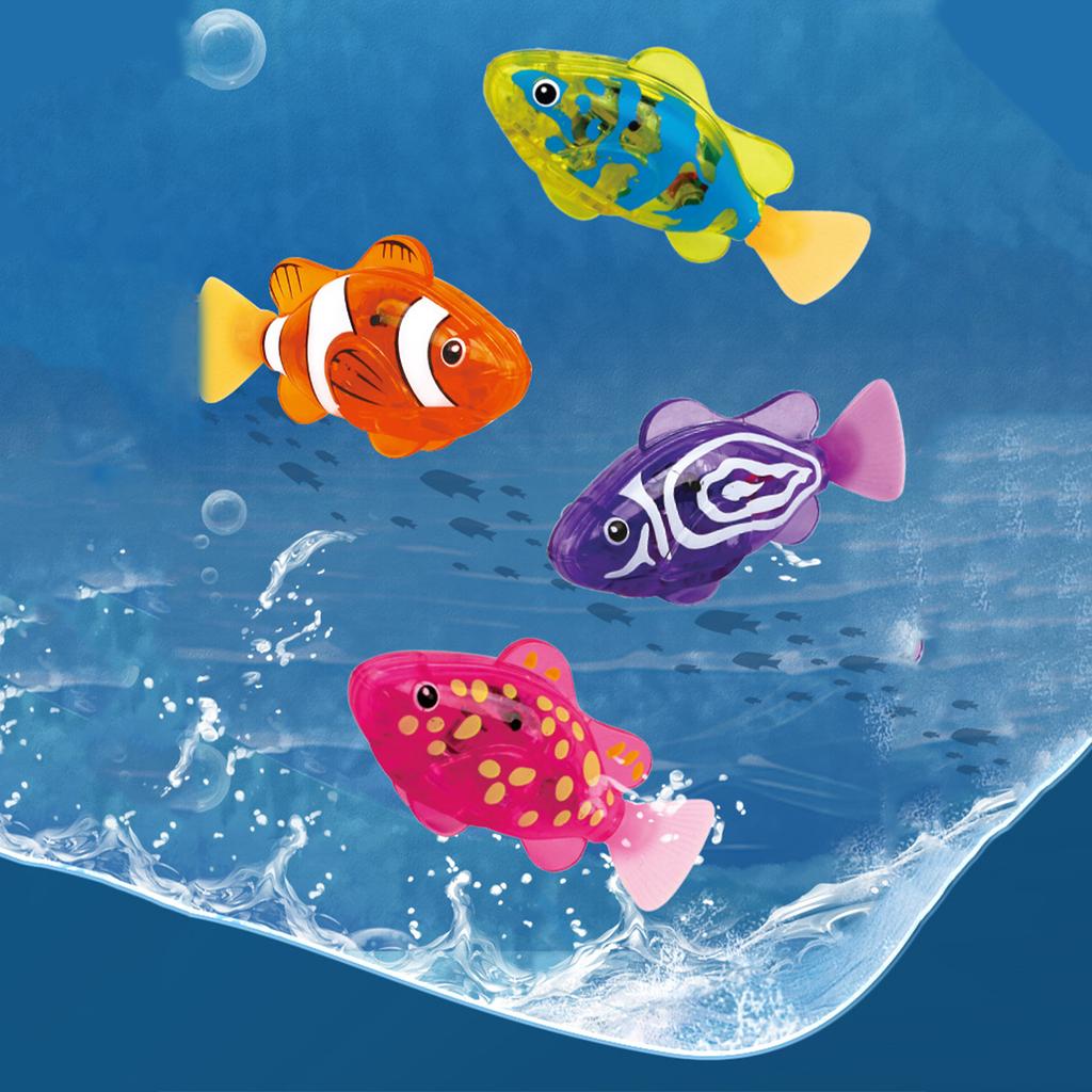 1Pc-50Pcs Baby Bathing Light Sensing Electronic Fish Water Play Toy, Simulating Small Fish Swimming,Suitable For Teasing Kittens