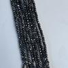 5String, Faceted Small Beads 2mm, 3mm, Handmade Black Iridescent Plated Glass Beads, for DIY Necklace, Bracelet, Accessories, Jewelry Making 38cm