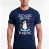 Penguin Funny Tshirt Summer Casual Cotton Tee Oversized Streetwear Tops Vintage Graphic Print Loose Fit Short Sleeve