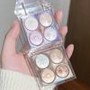 Planet Four- Diamond Glitter Eyeshadow Palette Aurora Purple Metallic Shimmering Baked Powder Highlighter Eye Shadow Makeup