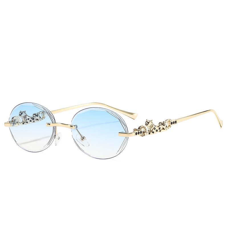 New Fashion Brand Luxury Designer 2026 Sunglasses Women Leopard Round Vintage Cute Shades Glasses Elegant Trendy Top Sunglasses