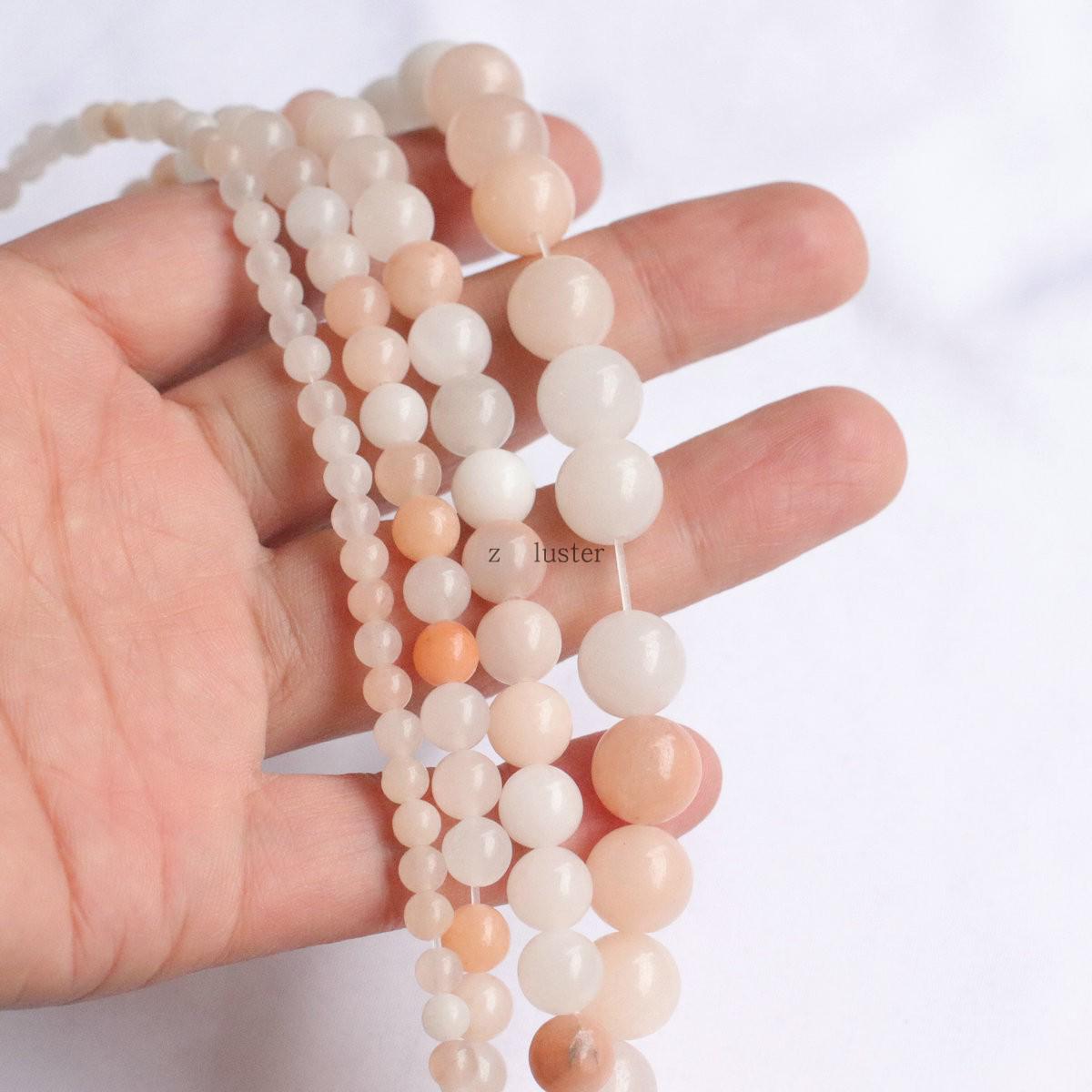 Natural Green Dongling Jade Beads – Round, Loose, Semi-Finished DIY Beading Accessories