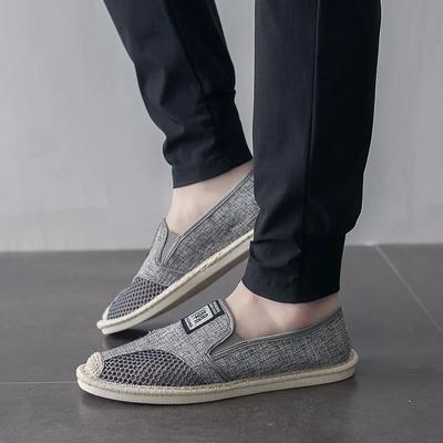 Mode 2024 Sommer Espadrilles Atmungsaktive Lässige Flache Schuhe Herren Leinen Slipper Loafers Mode Canvas Schuhe Fischer Fahrschuhe