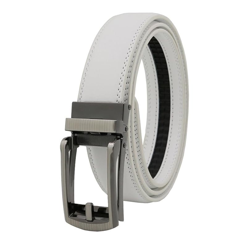 

[KASSAI] mens genuine leather click belt (white, 128cm)