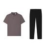 New Casual Sportswear Men's Clothing Sets Deep Purple Top+Jet Black Bottom F11M522116F+F11M522804F