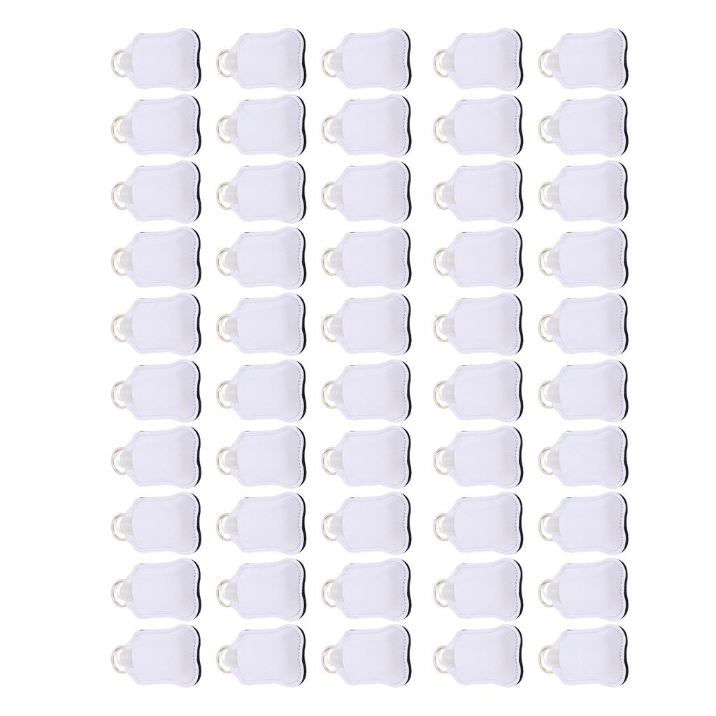 50pcs Empty Travel Bottles Keychain Holders Set Portable Travel Bottle Kit 30ml Reusable Bottle with Keychain Hook White
