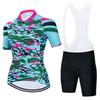Womens Breathable Cycling Jersey Set Short Sleeve Mountain Road Bike Apparel Slim Fit