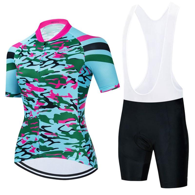 Womens Breathable Cycling Jersey Set Short Sleeve Mountain Road Bike Apparel Slim Fit