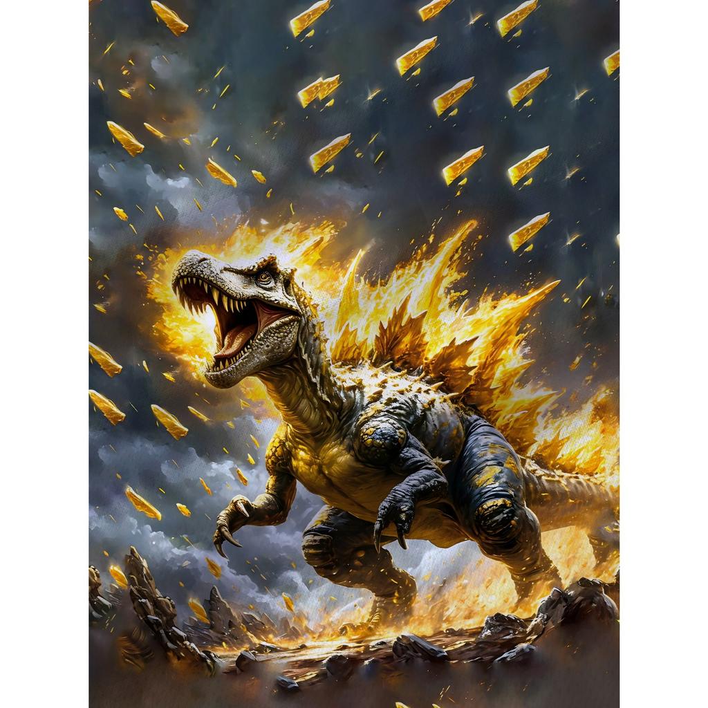 Children's T-shirt and shorts set, fashionable dinosaur short sleeved shorts, outdoor street style super domineering outfit, boys' outdoor set