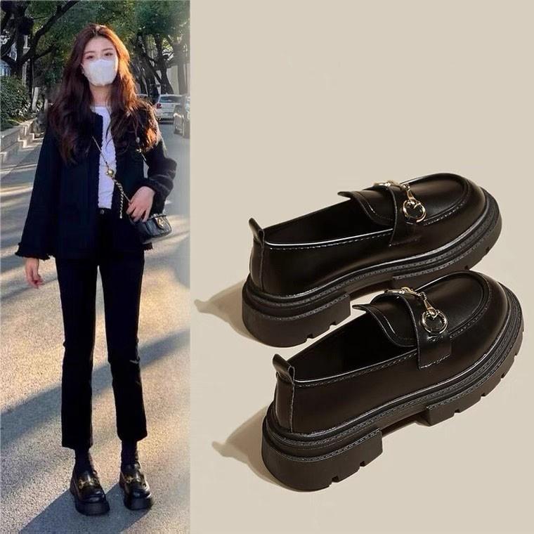 Platform women's single shoes, small leather shoes jk shoes 2026 autumn new British retro metal mouth student soft sole