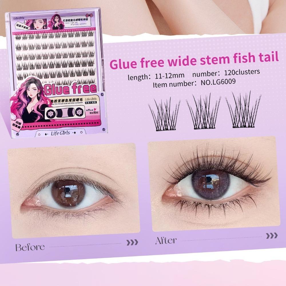 DIY Glue Free False Eyelashes Segmented Individual Cluster Eyelashes Cosplay Party