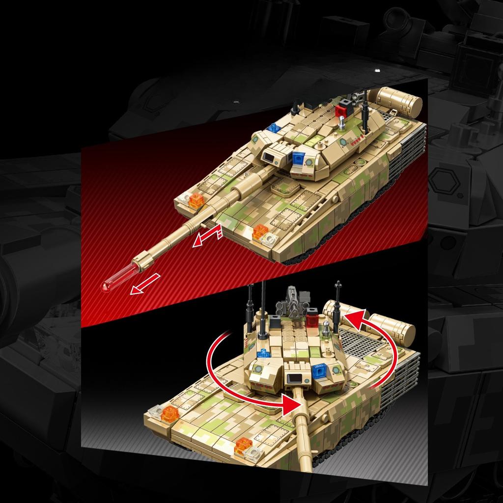 678pcs Military Series New Generation Main Battle Tank Assembly Building Blocks Children's Toys No Box