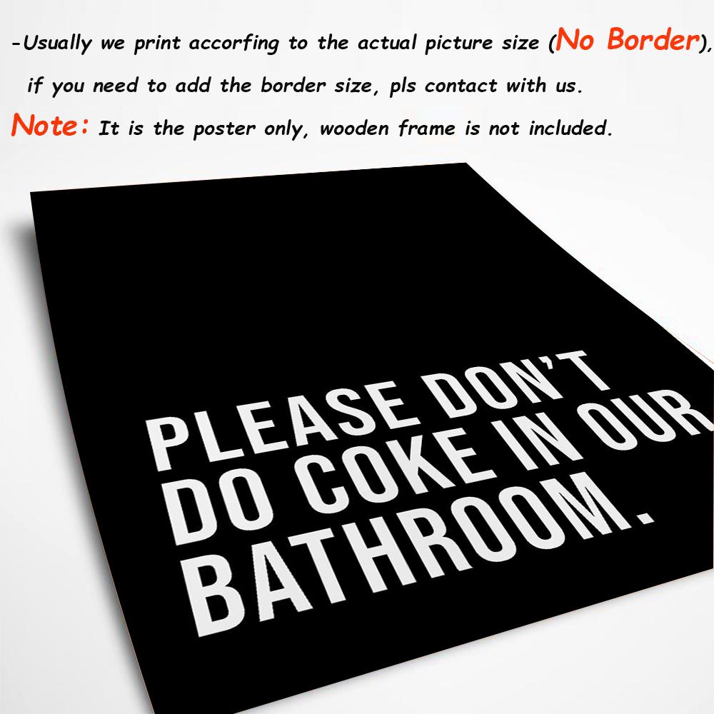 Bitte trinken Sie in unserem Badezimmer keine Cola, Zitate, Kunst, Poster und Drucke, Leinwandmalerei, Toilette, Toilettenwandbilder, Wohndekoration