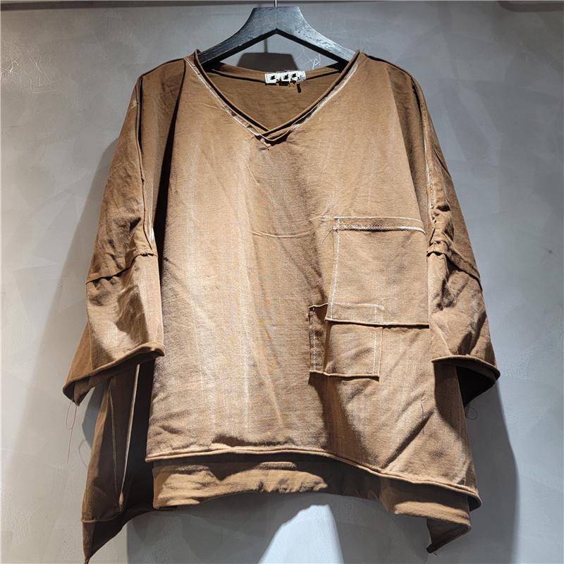 Retro Used Handgeriebener Pullover mit Applikation und Umschlagsaum - Locker, Vielseitiges Oberteil