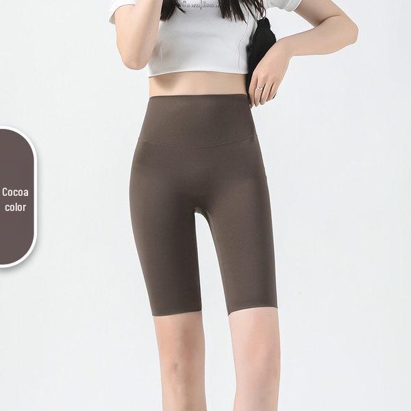 Double-Sided Tummy Control Shark Pants - Five-Pocket Hip Lift Cycling Leggings for Summer Yoga and Fitness