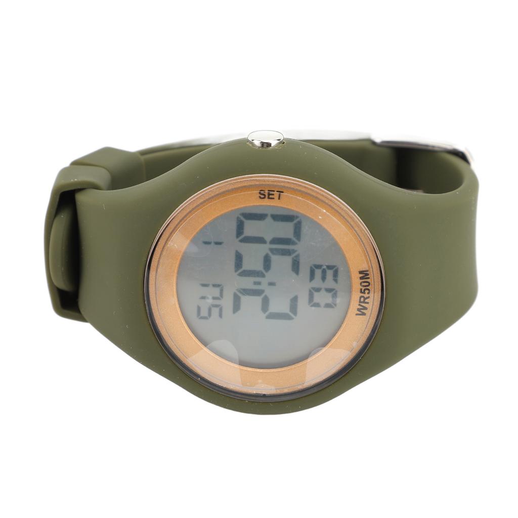 Kids Digital Watch Water Resistant Alarm Stopwatch EL Backlight Pedometer Calendar Soft Band Kids