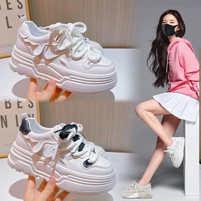 Foam Sole Leather Little White Shoes Spring New Women's Platform Shoes Sports Board Shoes Women's Casual Versatile Women's Shoes