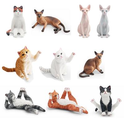 PVC Realistic Pet Figurines Siamese British Shorthair Cat Cat Statue Ornament  Car Decoration