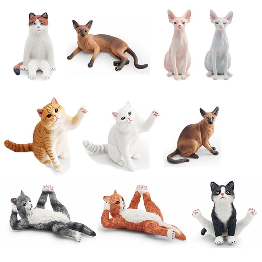 PVC Simulation Cat Model Siamese British Shorthair Cat Cat Statue Ornament  Car Decoration