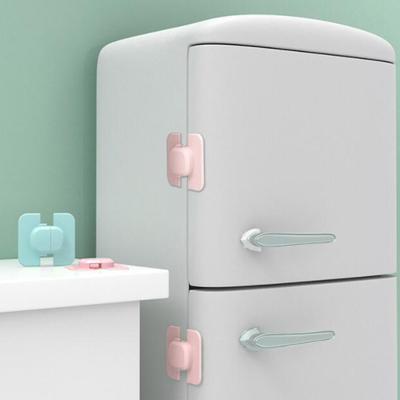 Refrigerator Lock Strong Adhesive Non-destructive Anti-opening Paste Firmly One Click Unlock Removable Child Safety Lock Living Room Supply