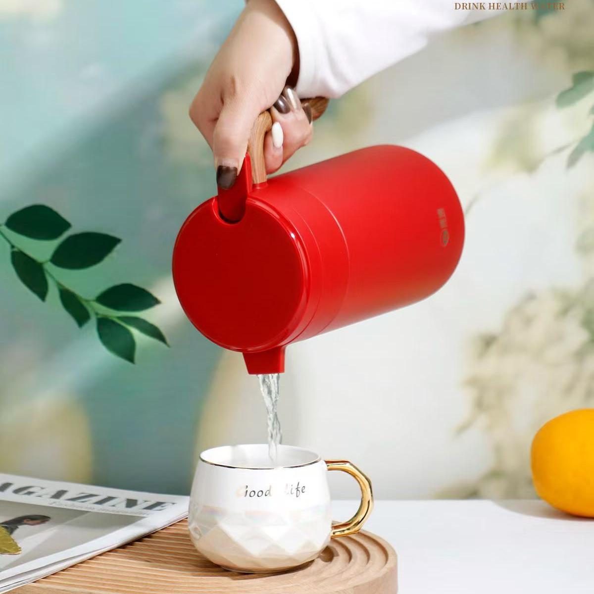 

Kuangdi 9120 Vacuum Coffee Pot with Copper-Plated Liner, Durable Heat and Cold Preservation, Press-Button Thermos 1000ml