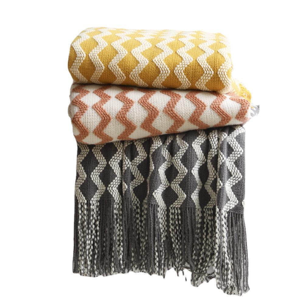Office Blanket, Knitted Nap Blanket, Sofa Throw Blanket, Bed Runner, Hotel Blanket, European-style Chair Blanket, Versatile