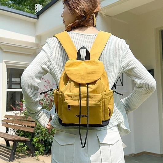 Schoolbag Vitality Low Saturation Color Matching Drawstring Backpack Female College Student Schoolbag Lightweight Outing Versatile Backpack
