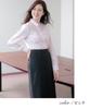 Nissen Dobby Weave Regular Collar Shirt with Buttons to Prevent Size LL Shirt/Blouse, Shape-Retaining (Regular Bust, Peeking), Pink,