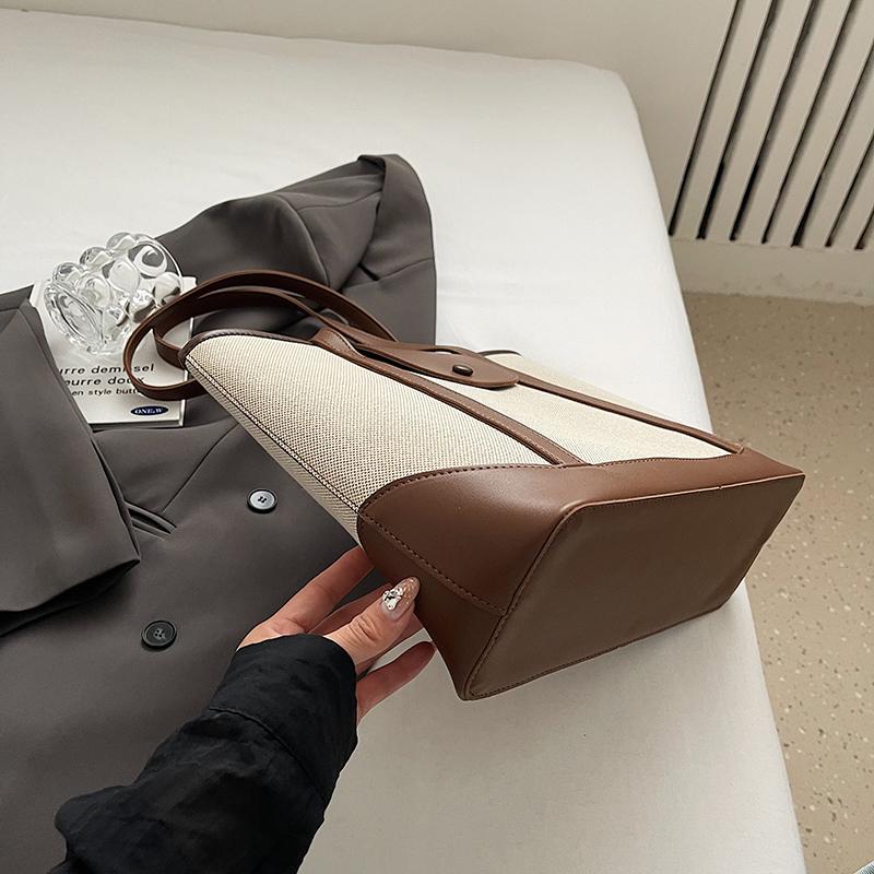 Piece for Travel, Casual Large-capacity Women's Bag, Fashionable Shoulder Bag, Work Clothing Bag, Canvas Versatile Tote Bag