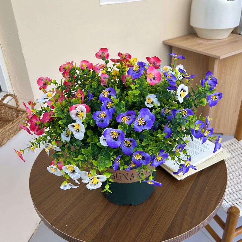 

Artificial Artificial Pansies for Home and Wedding Green Plant Artificial Flower Decoration 1pc фіолетовий