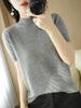 Dames Halfhoge Kraag Korte Mouwen Gebreide Trui - Lente & Herfst Pullover Top