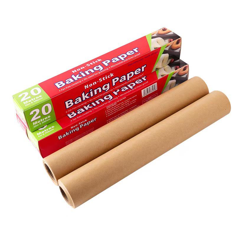 Original Holzfarbenes Silikonöl Back- und Grillpapier - Gelbes Kraftpapier für die Küchenölabsorption.