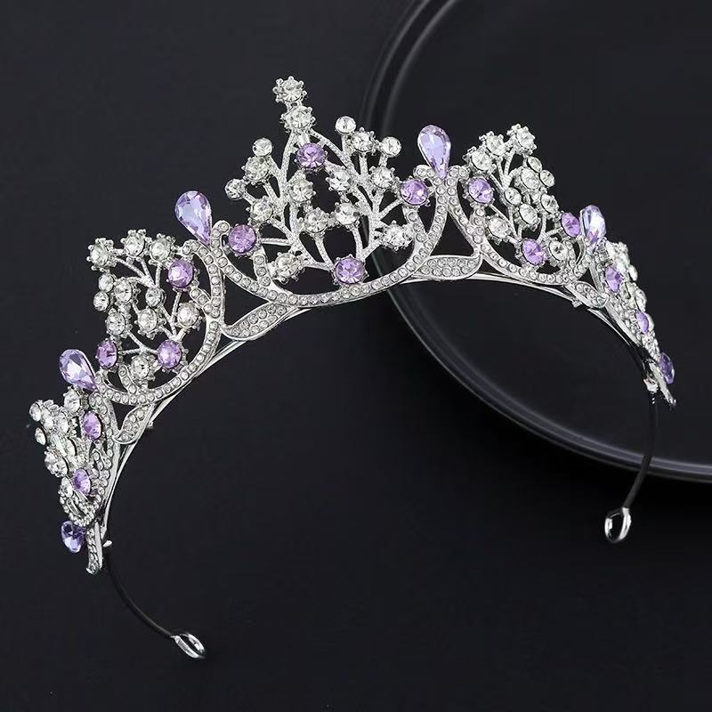 Bride's Crown Headwear Princess Rhinestone Headband Model Catwalk Performance Crown Girl's Birthday Dress Updo Accessory