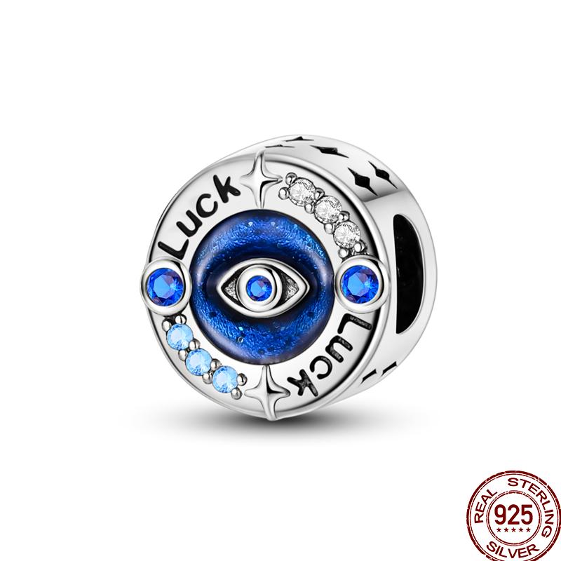 Copper Cross Bible Dove Holy Blessing Demon Eye Shiny Charm Bead Fit Pan Original Bracelet Diy Exquisite