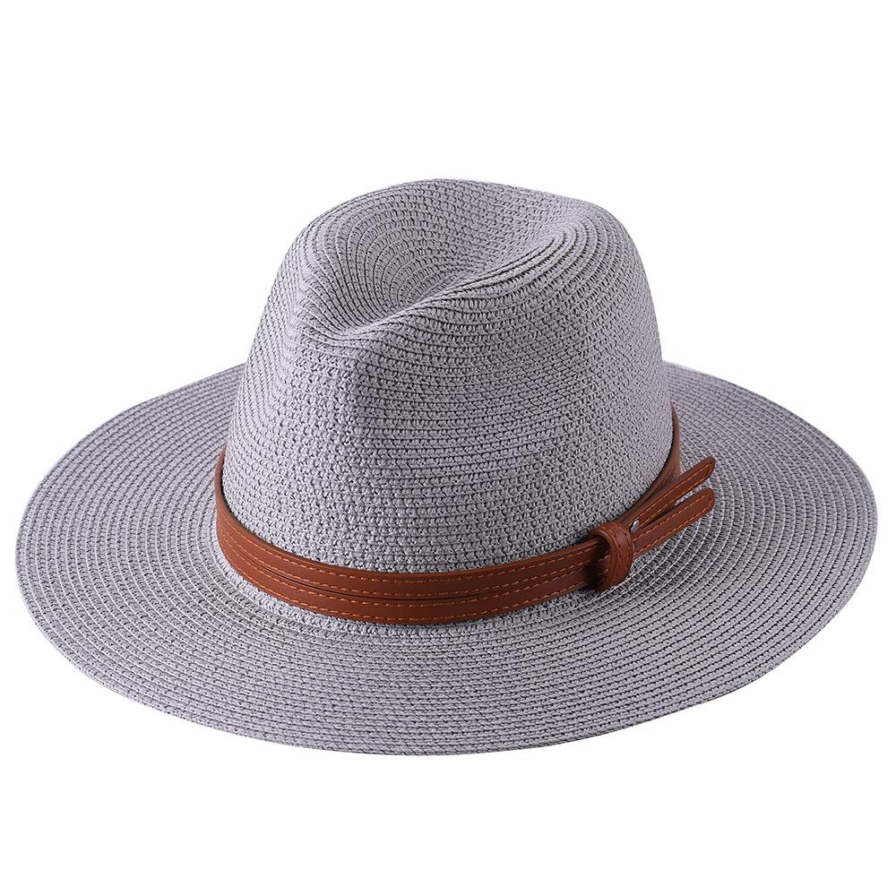 56-58-59-60CM Neuer natürlicher Panama-Strohhut mit weicher Form, Sommerhut für Damen/Herren, breite Krempe, Strand-Sonnenkappe, UV-Schutz, Fedora-Hut