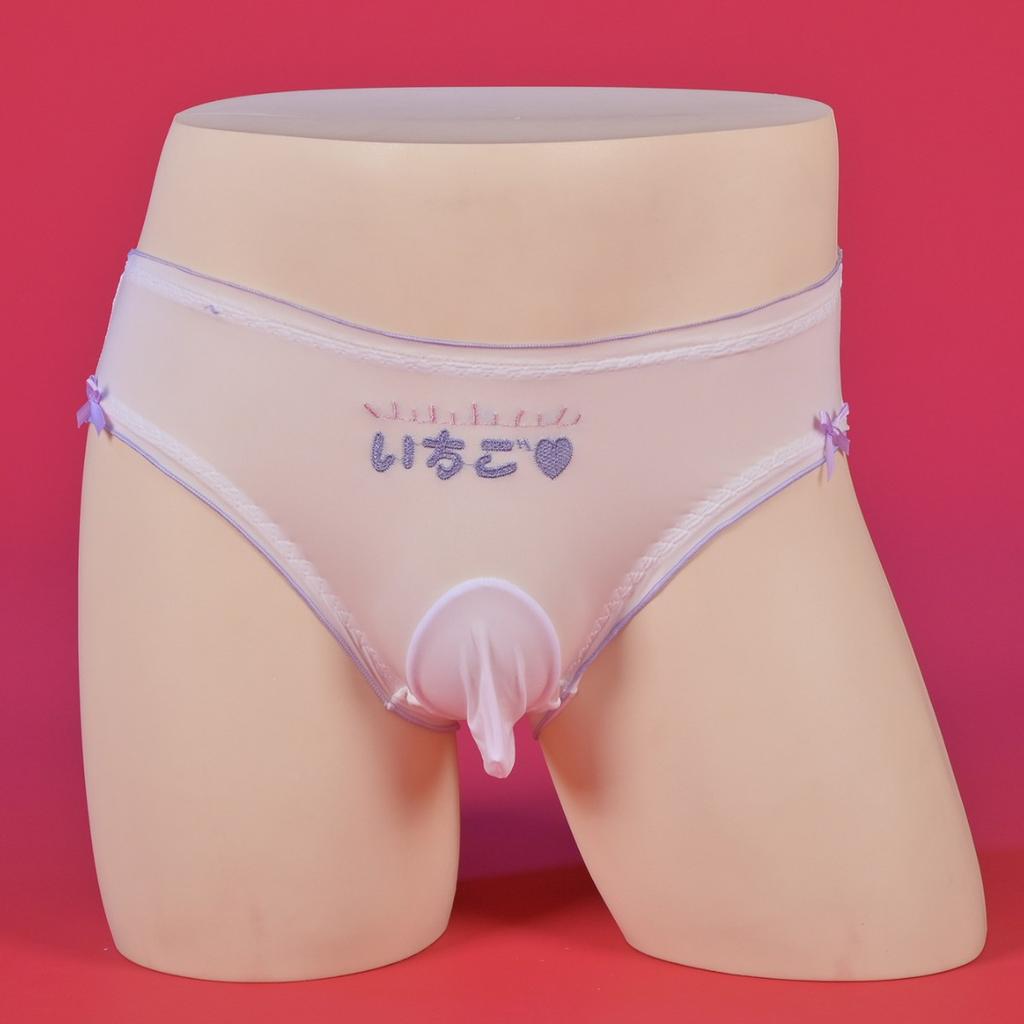 Large Size Kawaii Japanese Sissy Pouch Panties For Men Crossdressers Cute Bow Oil Glossy Briefs Maid Cosplay Lingerie Underwear