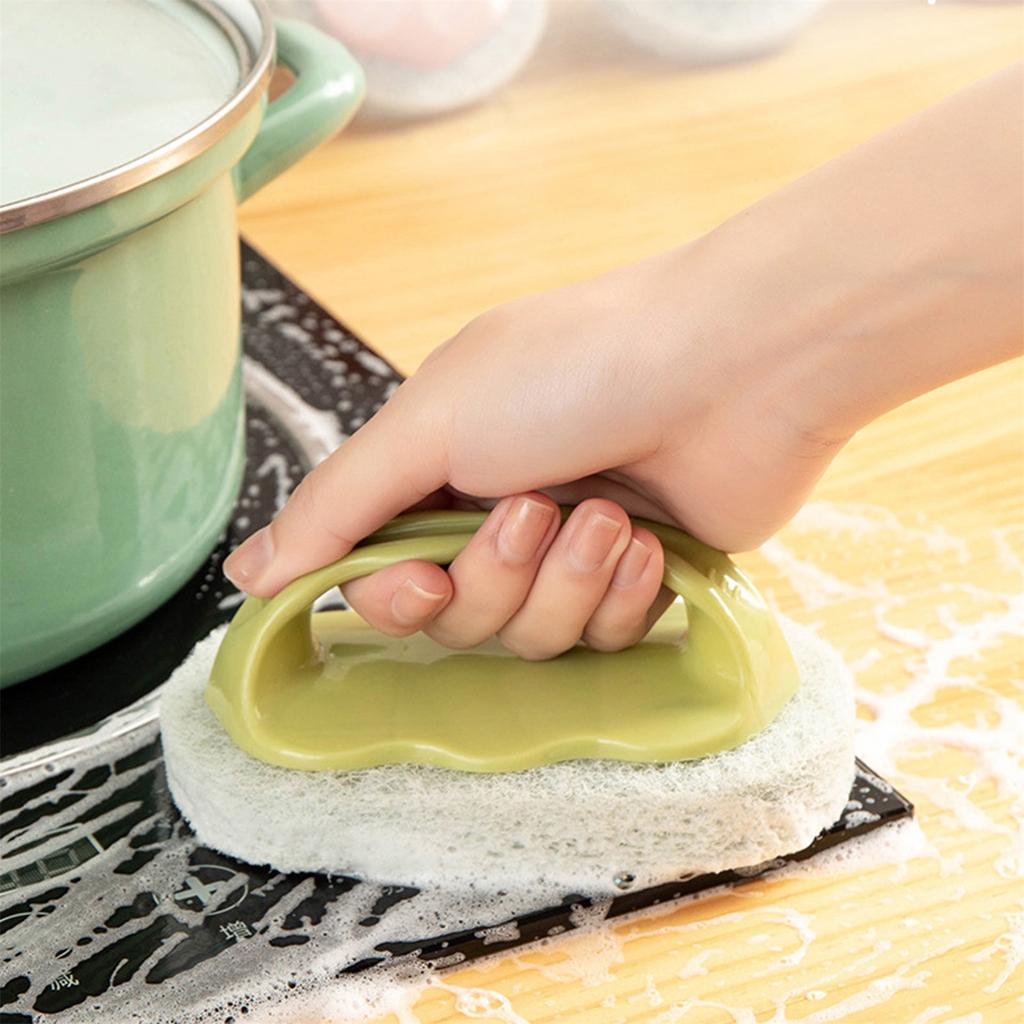1 Handle Sponge Brush Soft Sponge Eraser For Cleaning Bathtub Tile Cleaner Kitchen Tool